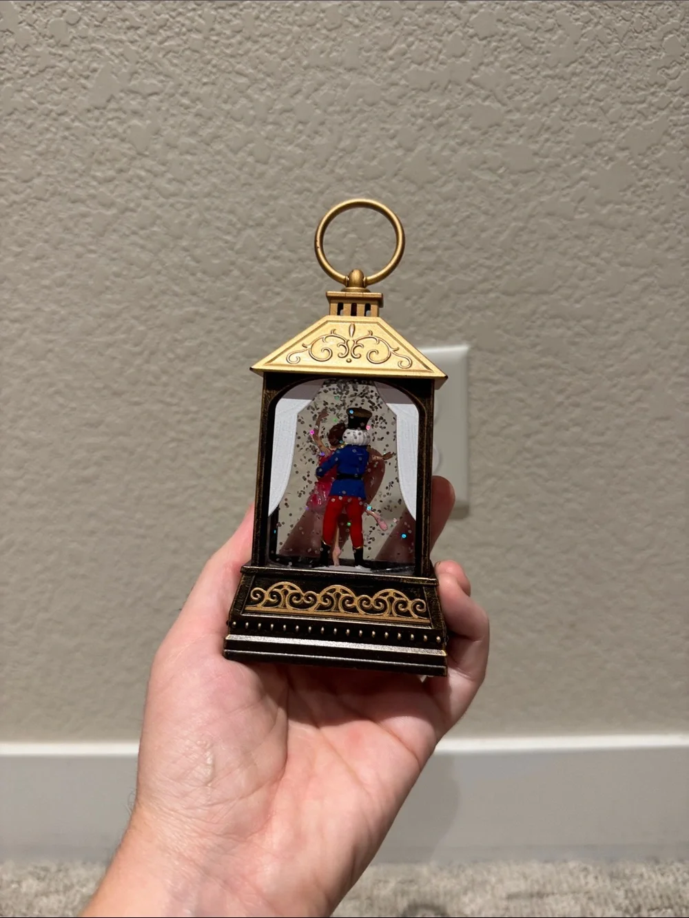 Gold-Tone Musical Dance Lantern with Red Accents